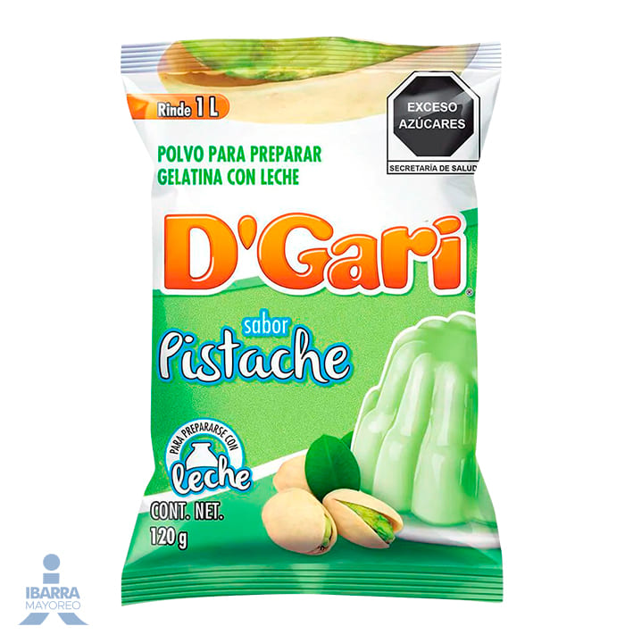 Gelatina D Gari Pistache Leche G Ibarra Mayoreo