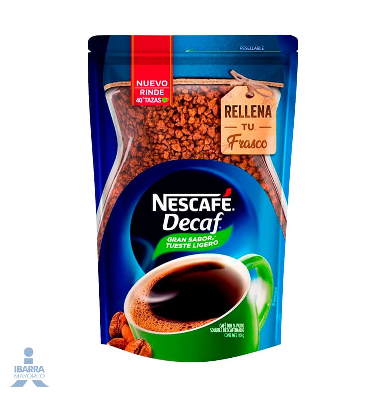 Cafe Nescafe Decaf Doy Pack 80 G Ibarra Mayoreo