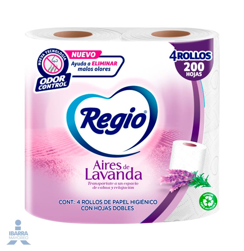 Papel Higienico Regio Aires De Lavanda Hojas Rollos Ibarra Mayoreo