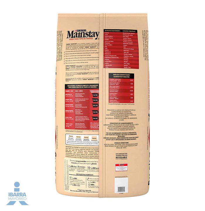 ALIMENTO PURINA PERROS MAINSTAY 24 KG | Ibarra Mayoreo