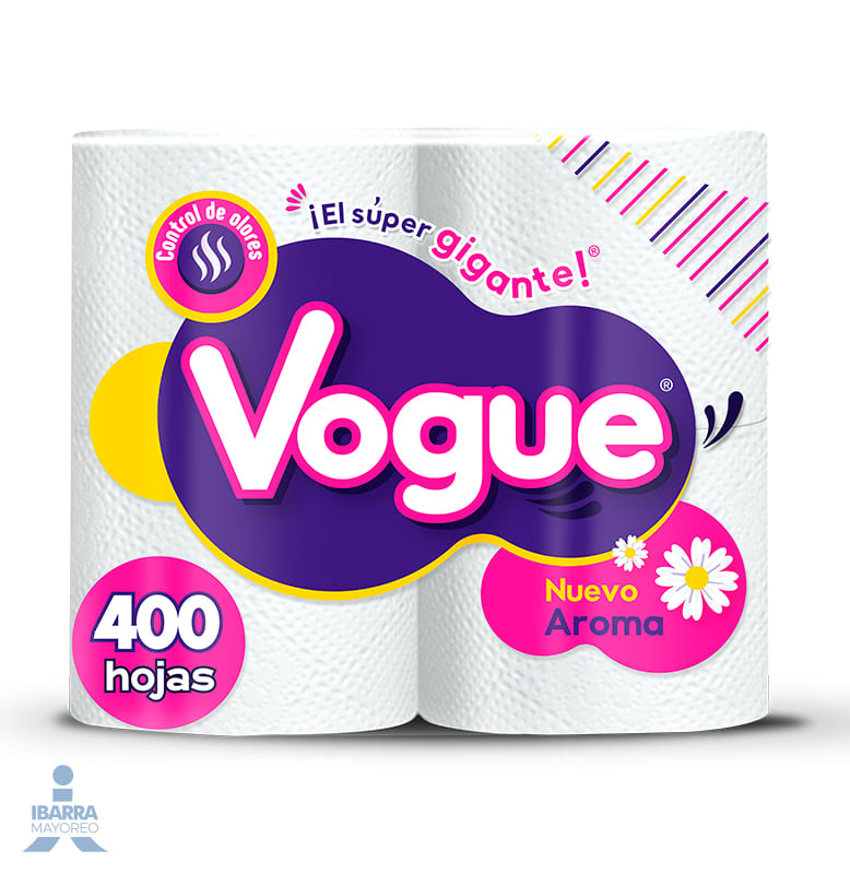 papel higienico vogue 400 hojas 4 rollos | Ibarra Mayoreo