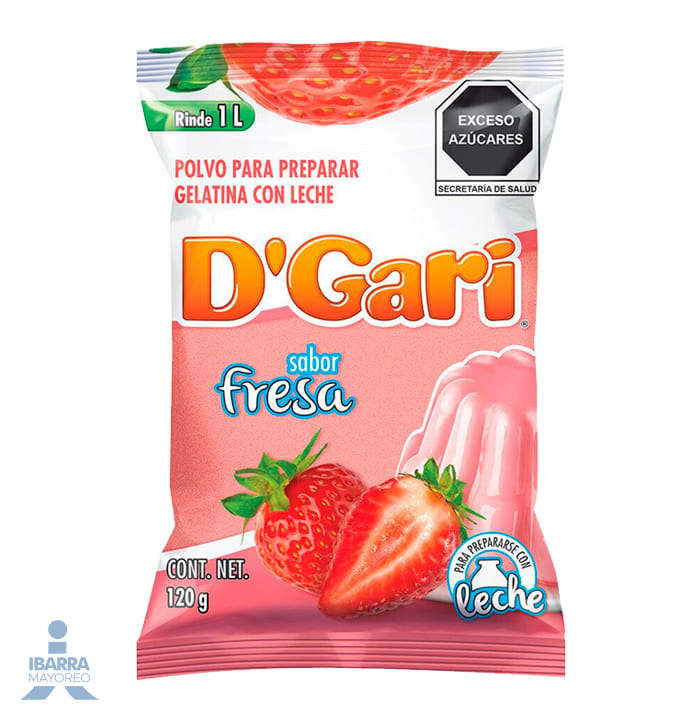 Gelatina D Gari Fresa Leche G Ibarra Mayoreo