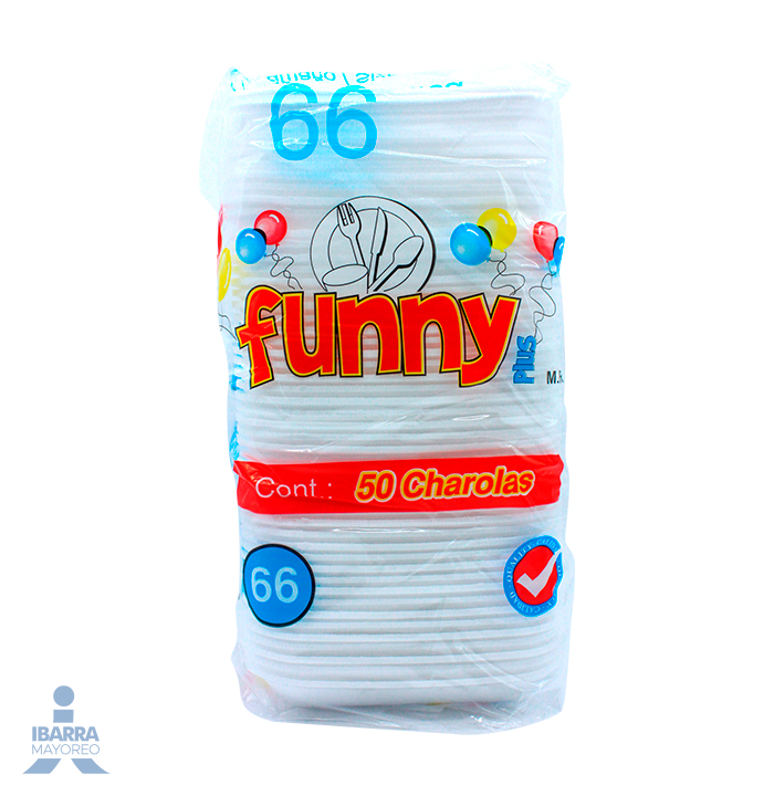 charola funny plus no 66 50 pzas Ibarra Mayoreo
