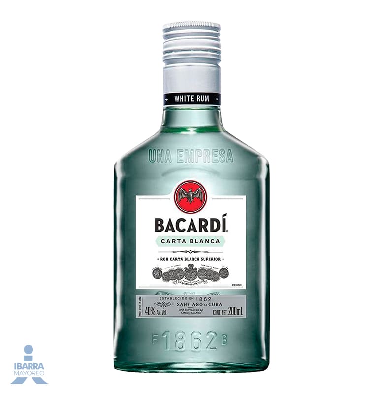 ron bacardi carta blanca 200 ml | Ibarra Mayoreo