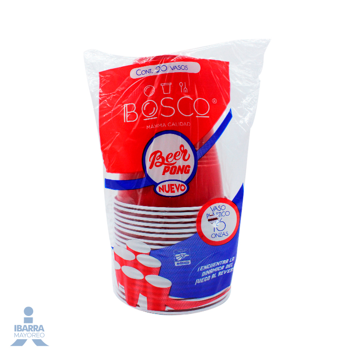 Vasos Desechables Bosco Rojos 200 pzas de 16 oz a precio de socio