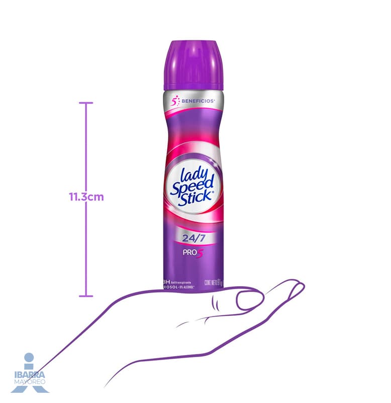 desodorante lady speed stick pro 5 aerosol 100 g Ibarra Mayoreo