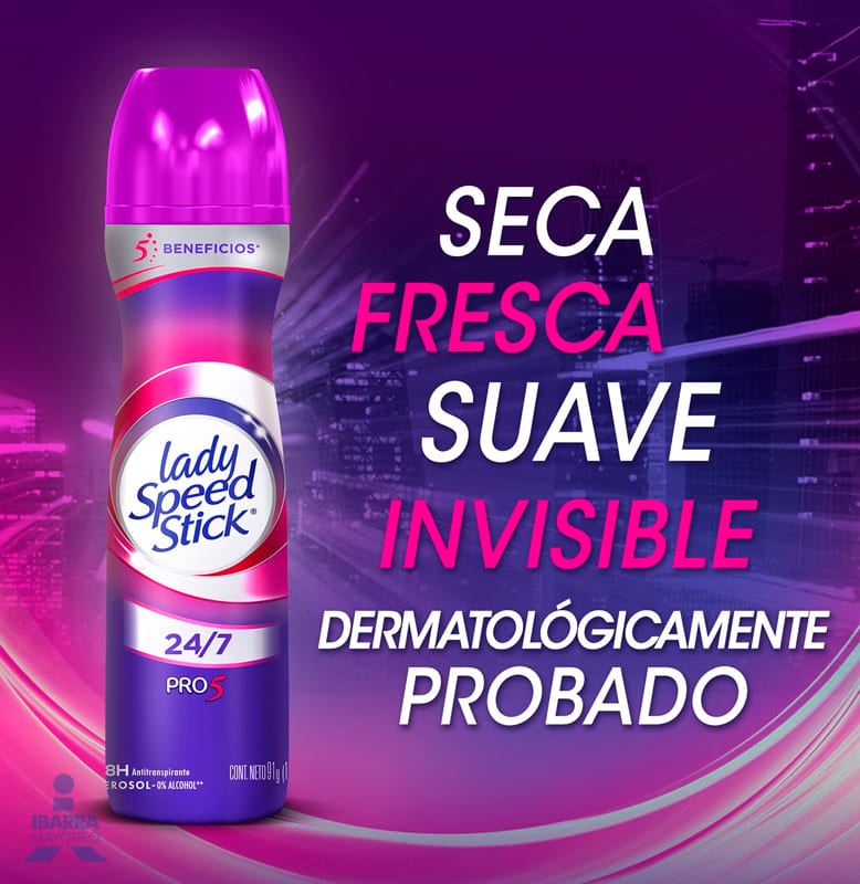 desodorante lady speed stick pro 5 aerosol 100 g Ibarra Mayoreo