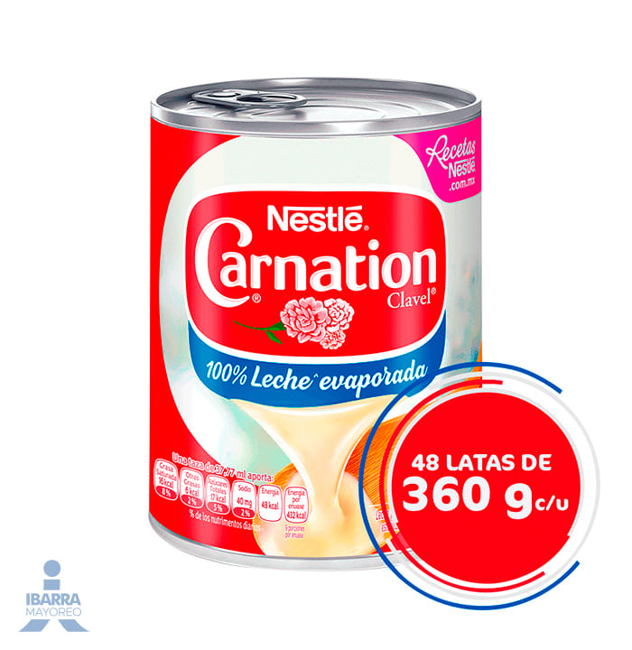 Leche evaporada Nestlé Carnation Clavel 360 g