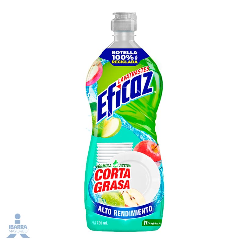 Detergente Eficaz Manzana 750 Ml Ibarra Mayoreo 9701