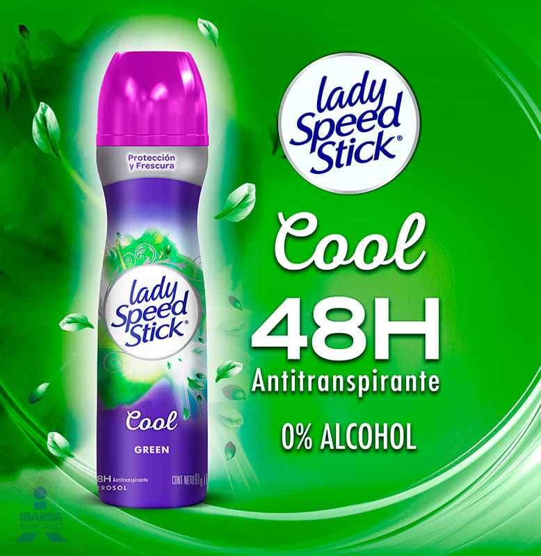 desodorante lady speed stick cool green aerosol 100 g Ibarra Mayoreo