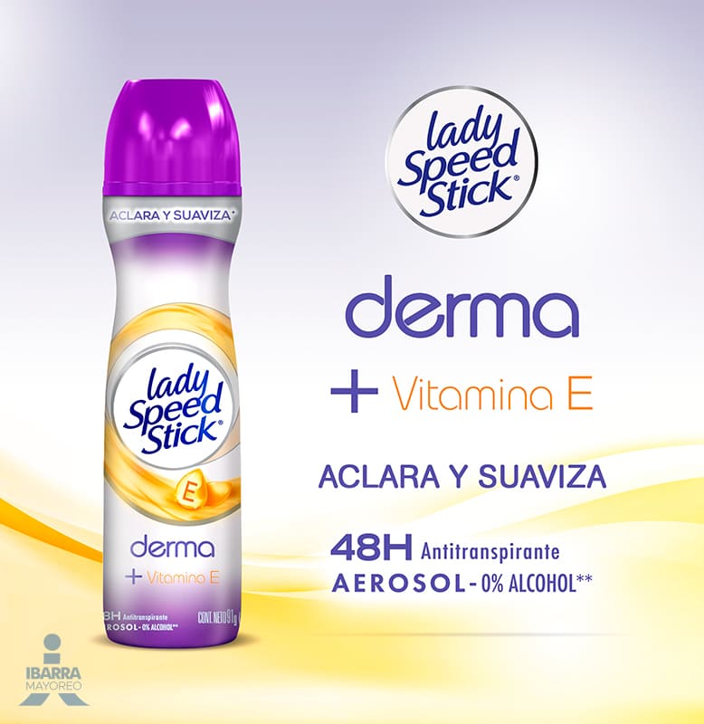 desodorante lady speed stick derma vitamina e aerosol 150 ml Ibarra