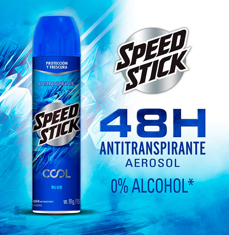 desodorante speed stick cool blue aerosol 91 ml Ibarra Mayoreo