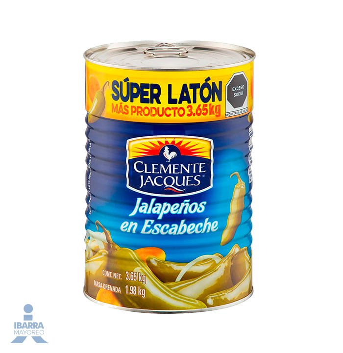 Chiles Jalapeños Enteros Clemente Jacques 3.65 Kg.