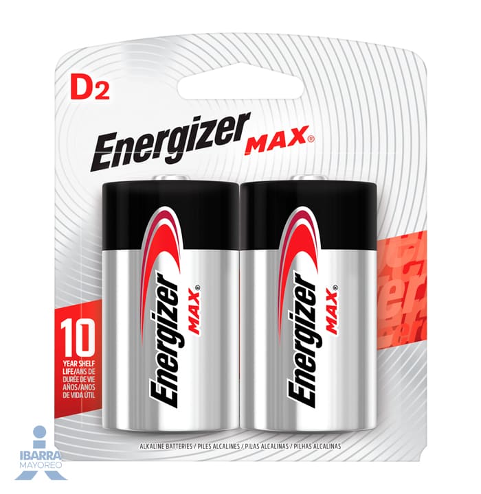 bateria energizer max d 2 pzas