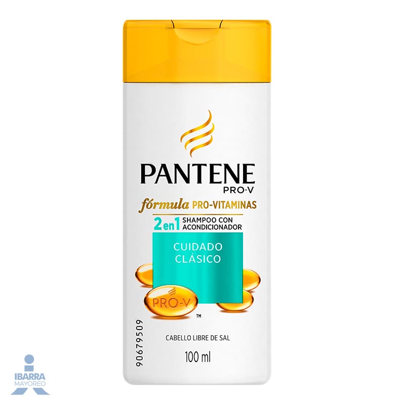 Shampoo Pantene Cuidado Clasico 2 En 1 100 Ml Ibarra Mayoreo 0272