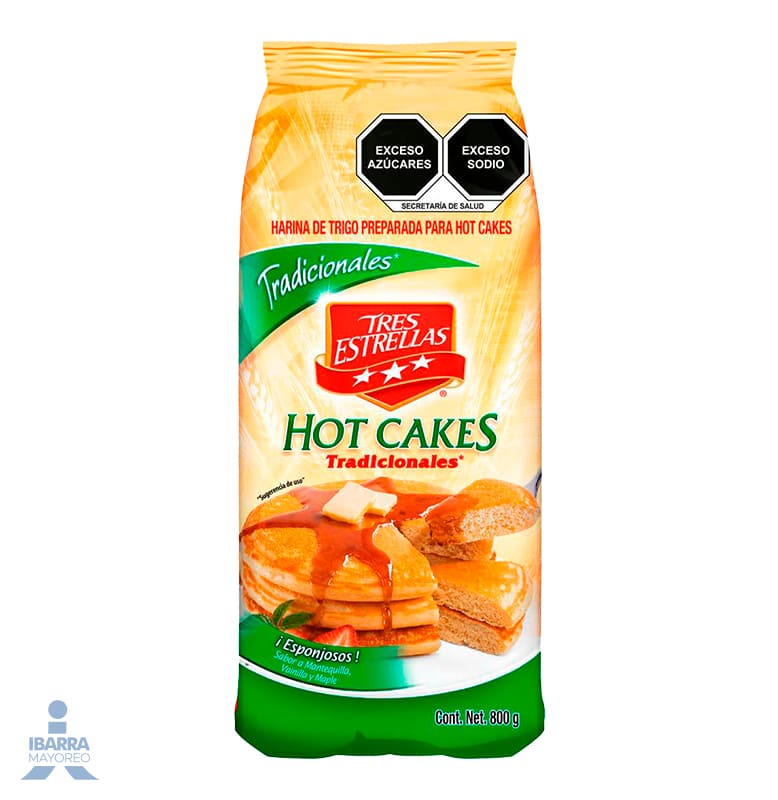 Harina Para Hot Cakes Tres Estrellas 800 G Ibarra Mayoreo 9855