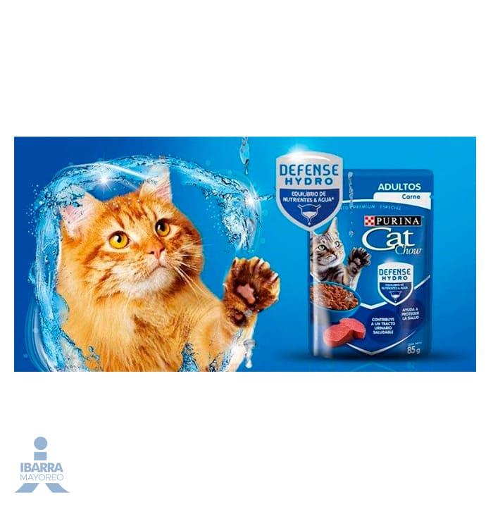 Cat Chow Hydrodefense Plus+ wet cat food, fish, Adult (24 x 85 g) main image 1