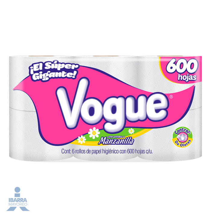 papel higienico vogue 580 h d 6 rollos | Ibarra Mayoreo