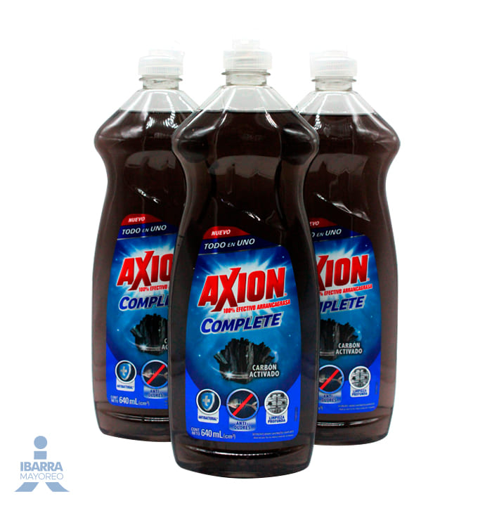 detergente axion complete carbon activado liquido 640 ml | Ibarra Mayoreo
