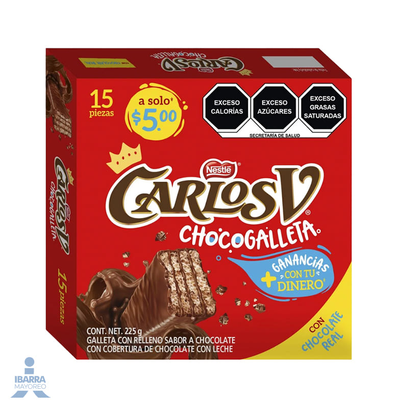 dulce carlos v galleta de chocolate 15/15 g Ibarra Mayoreo