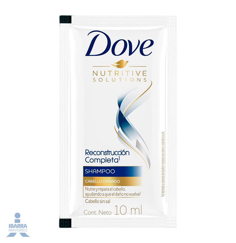 shampoo dove reconstruccion tira 24/10 ml Ibarra Mayoreo