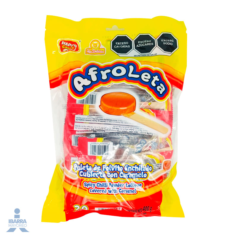 paleta las delicias afroleta 20 pzas Ibarra Mayoreo