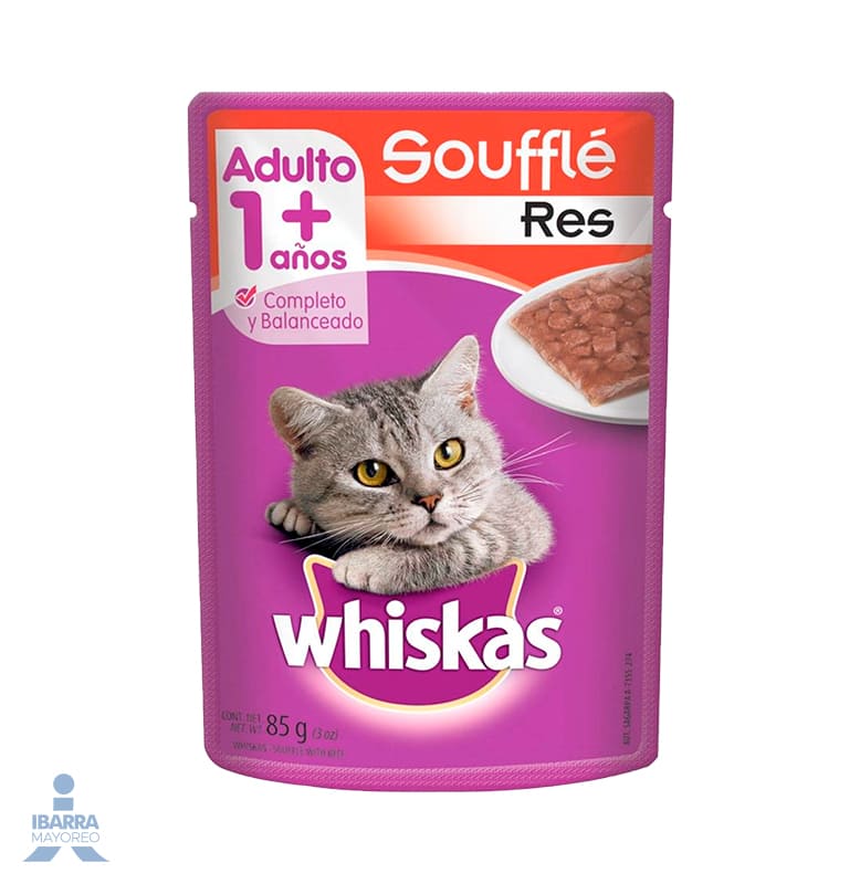 alimento whiskas souffle res adulto 85 g Ibarra Mayoreo