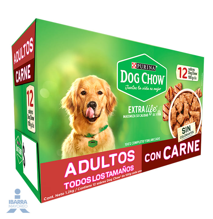 alimento purina dog chow adulto carne 100 g Ibarra Mayoreo