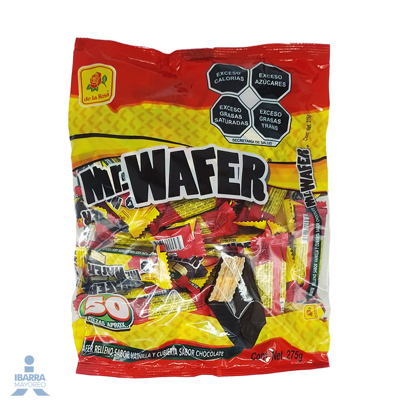 chocolate de la rosa mr waffer 50 pzas Ibarra Mayoreo