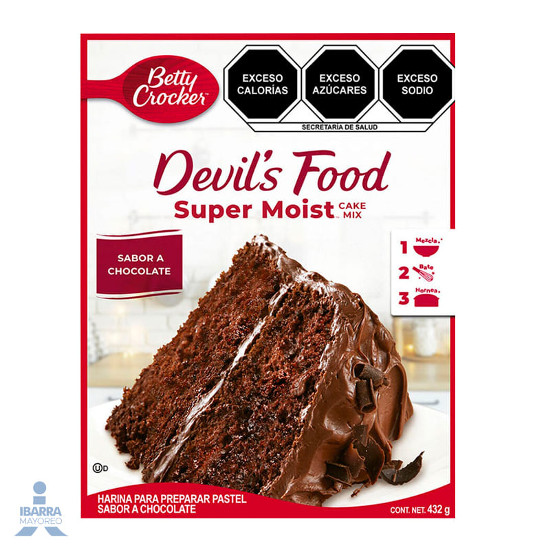 harina para pastel betty crocker devils food 432 g | Ibarra Mayoreo