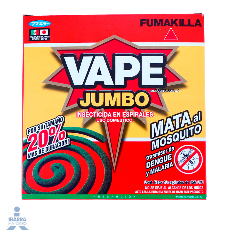 insecticida vape jumbo espiral 10 pzas | Ibarra Mayoreo