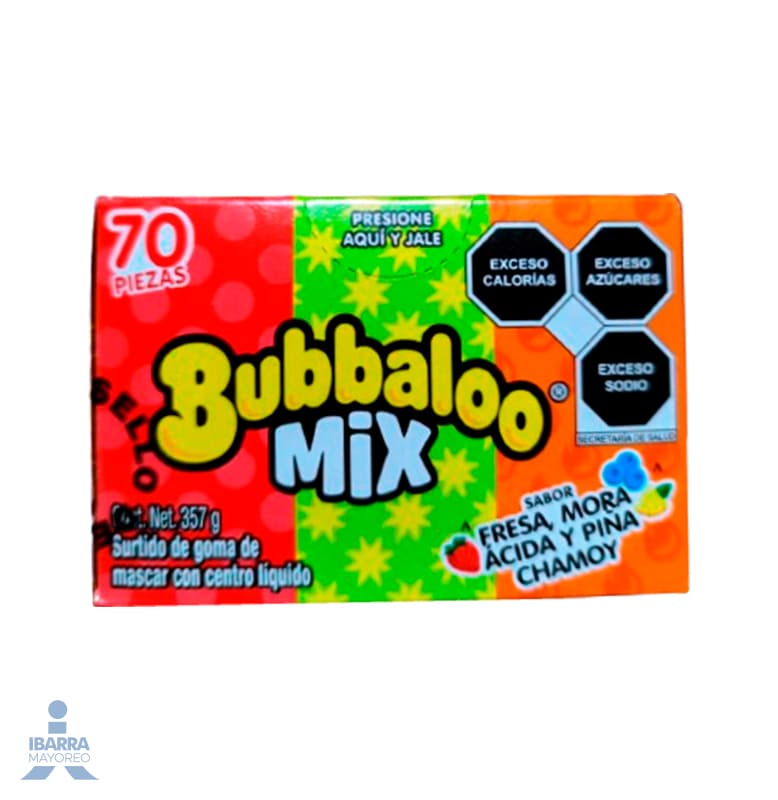 chicle bubbaloo extreme mix 70 pzas | Ibarra Mayoreo