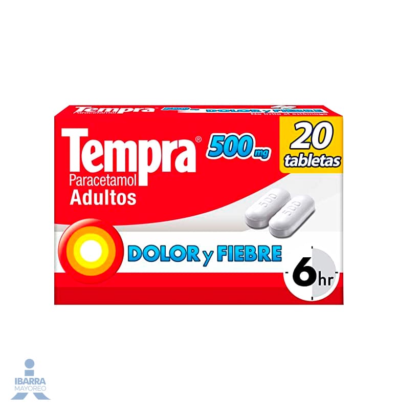 tempra 500 mg tabletas 20 pzas Ibarra Mayoreo