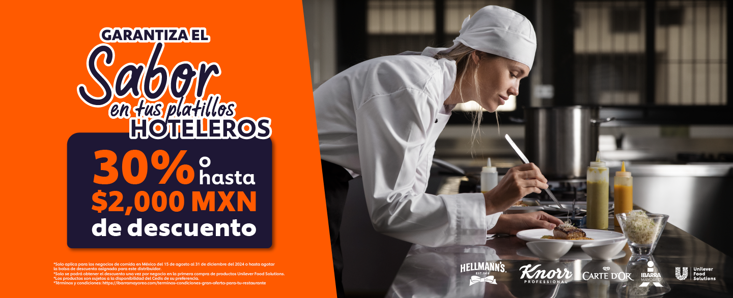 Garantiza el sabor de tus platillos Hoteleros